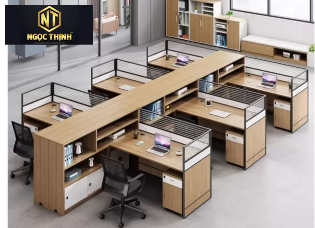 Các cụm bàn làm việc hiện đại sang trọng được sản xuất tại Nội Thất Ngọc Thịnh